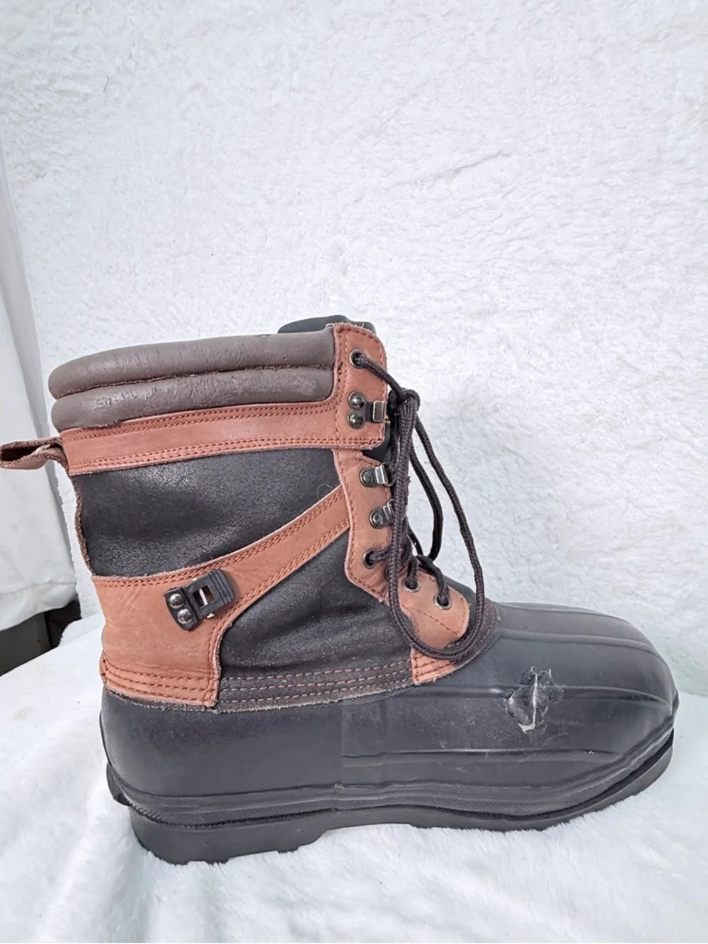 Itasca Duck Boots Mens Size 10 Waterproof Insulated Winter Lace Up Brown Black